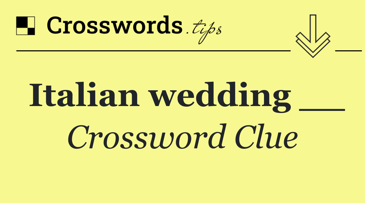 Italian wedding __