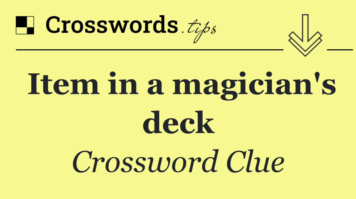 Item in a magician's deck