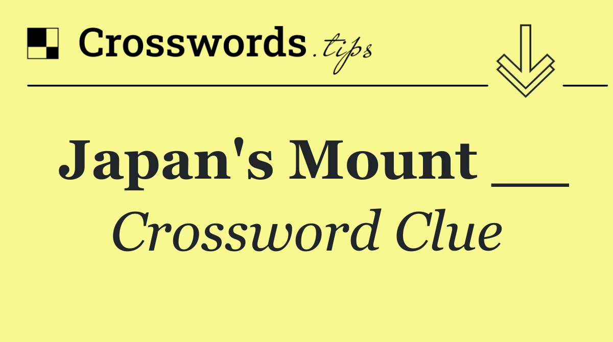 Japan's Mount __