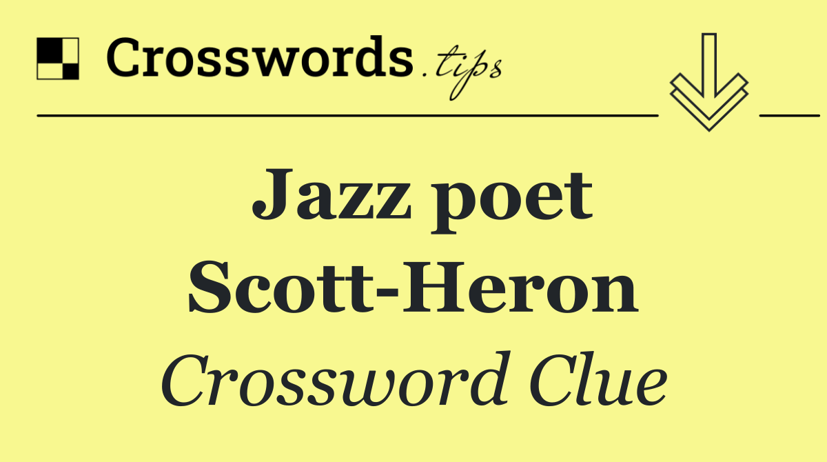 Jazz poet Scott Heron