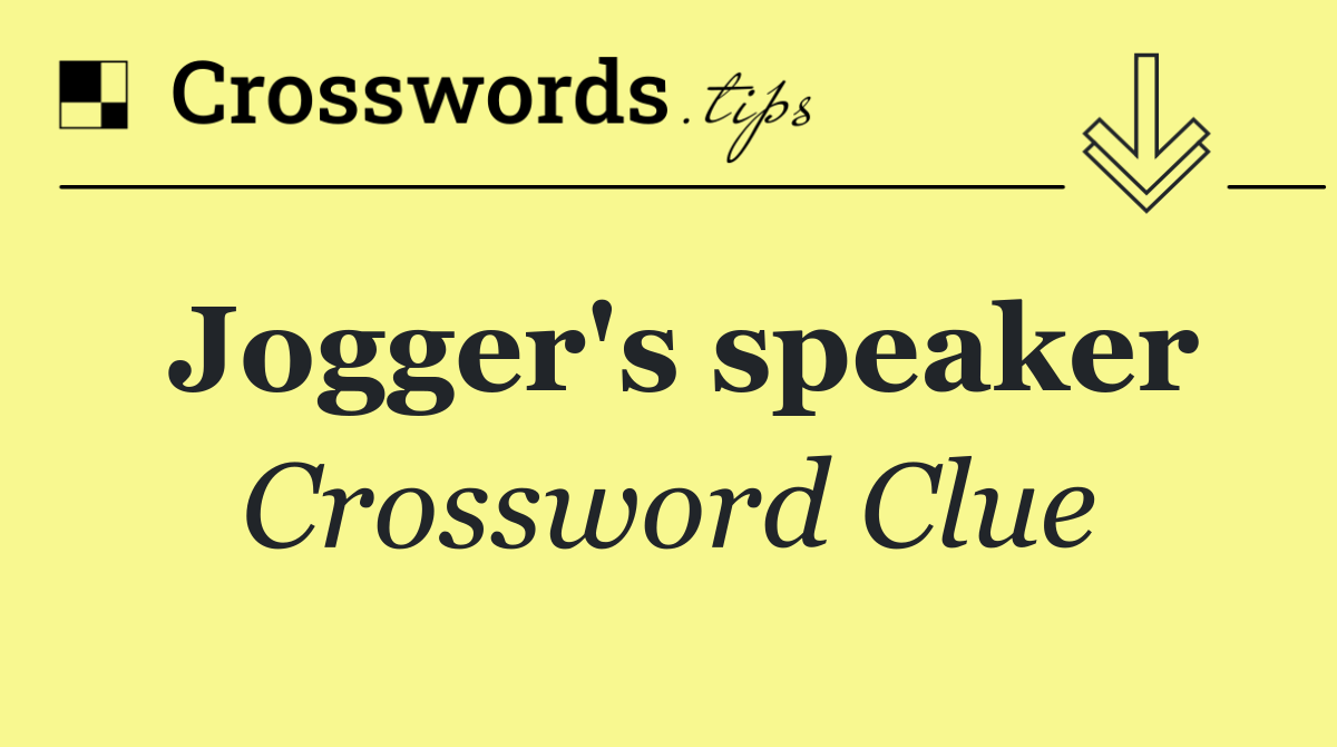 Jogger's speaker