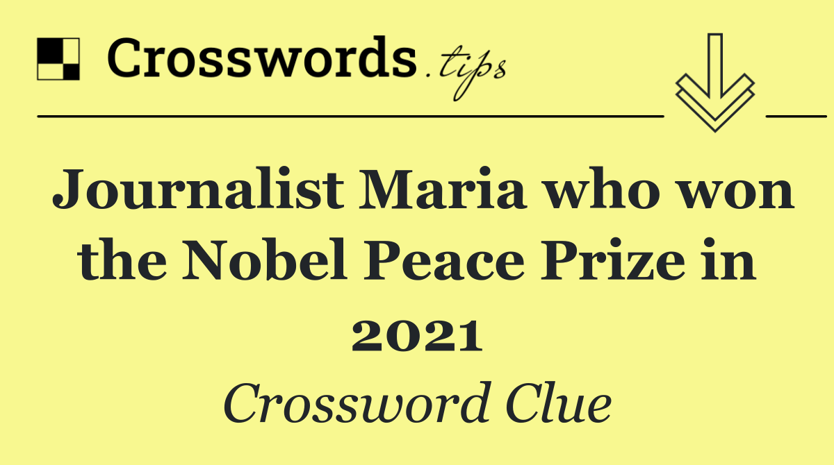 Journalist Maria who won the Nobel Peace Prize in 2021