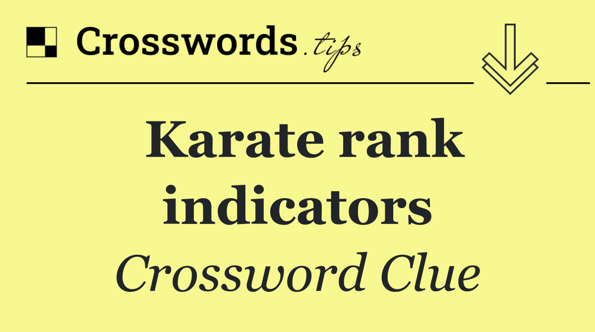 Karate rank indicators