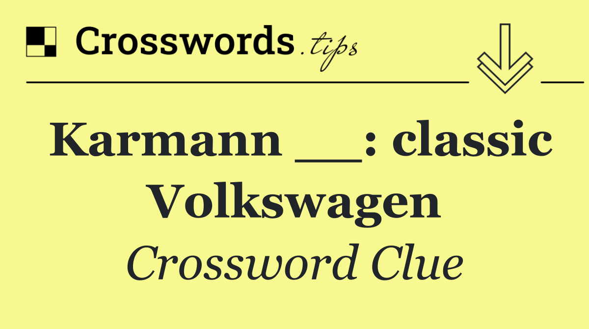 Karmann __: classic Volkswagen