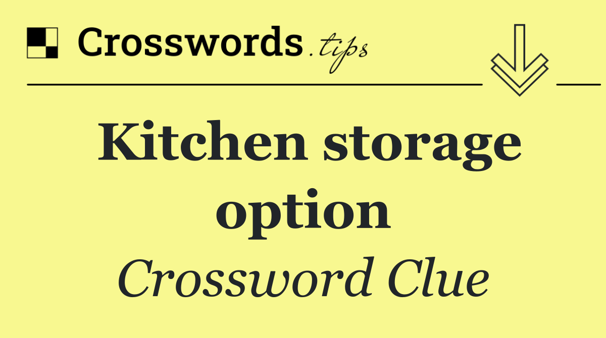 Kitchen storage option