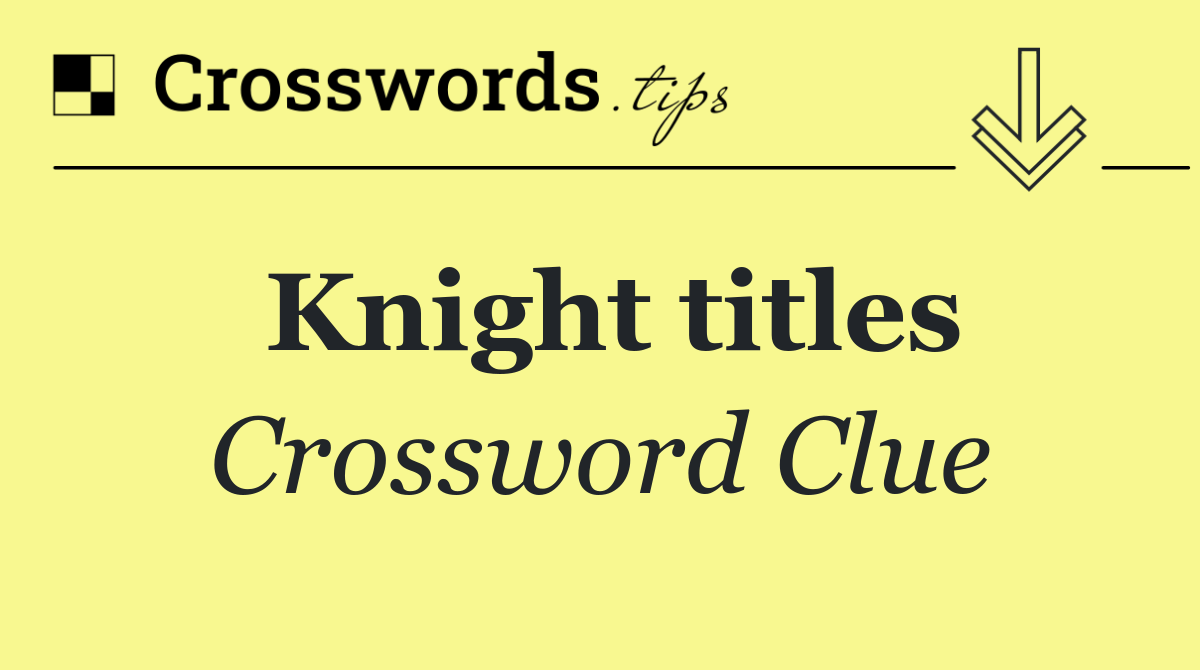 Knight titles