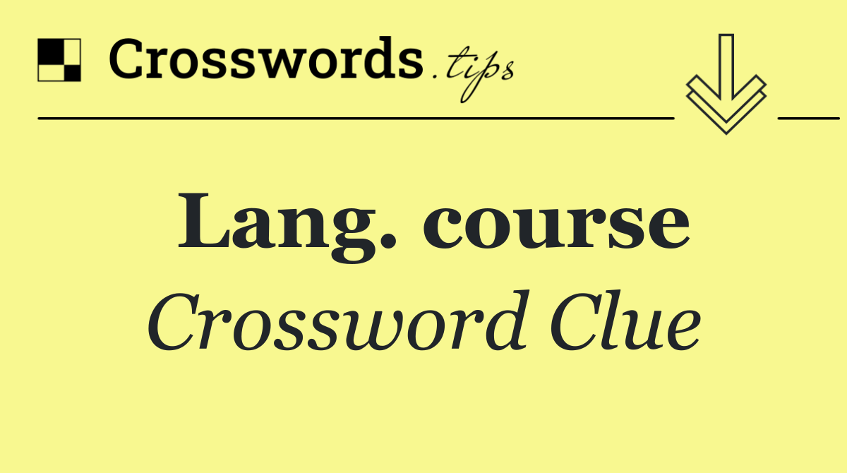 Lang. course