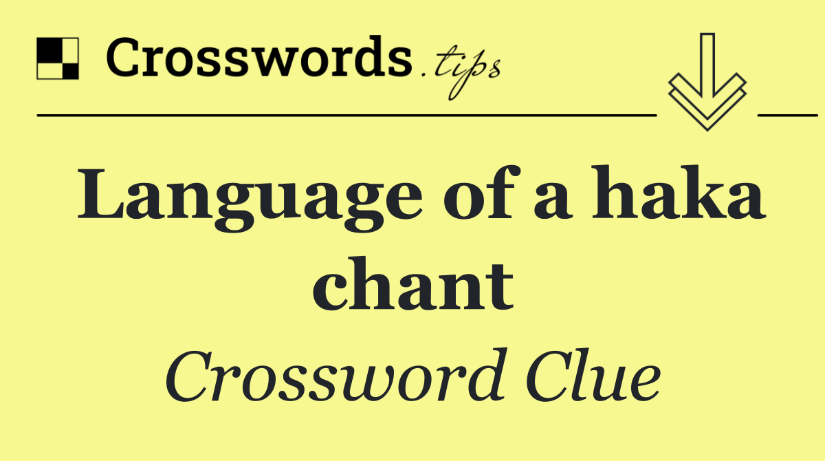 Language of a haka chant