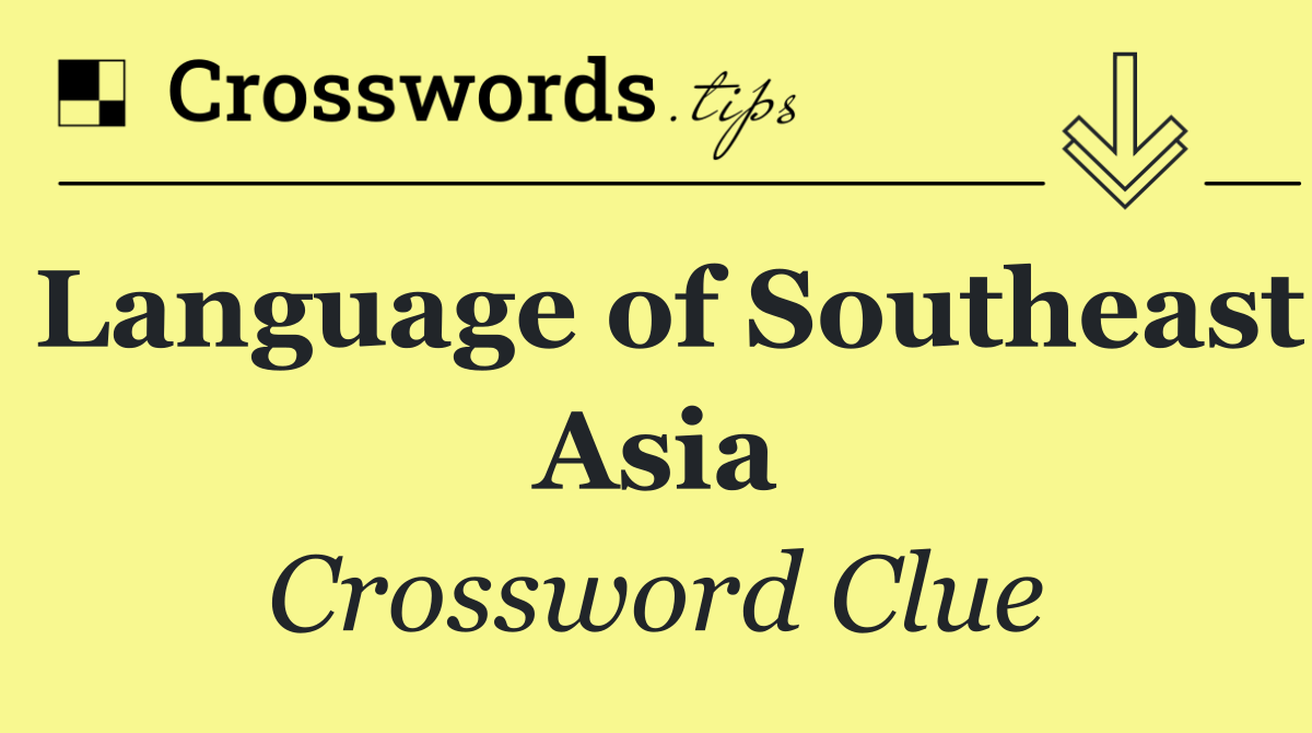 Language of Southeast Asia