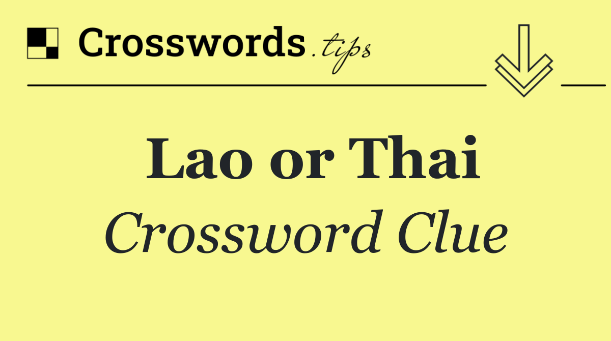 Lao or Thai