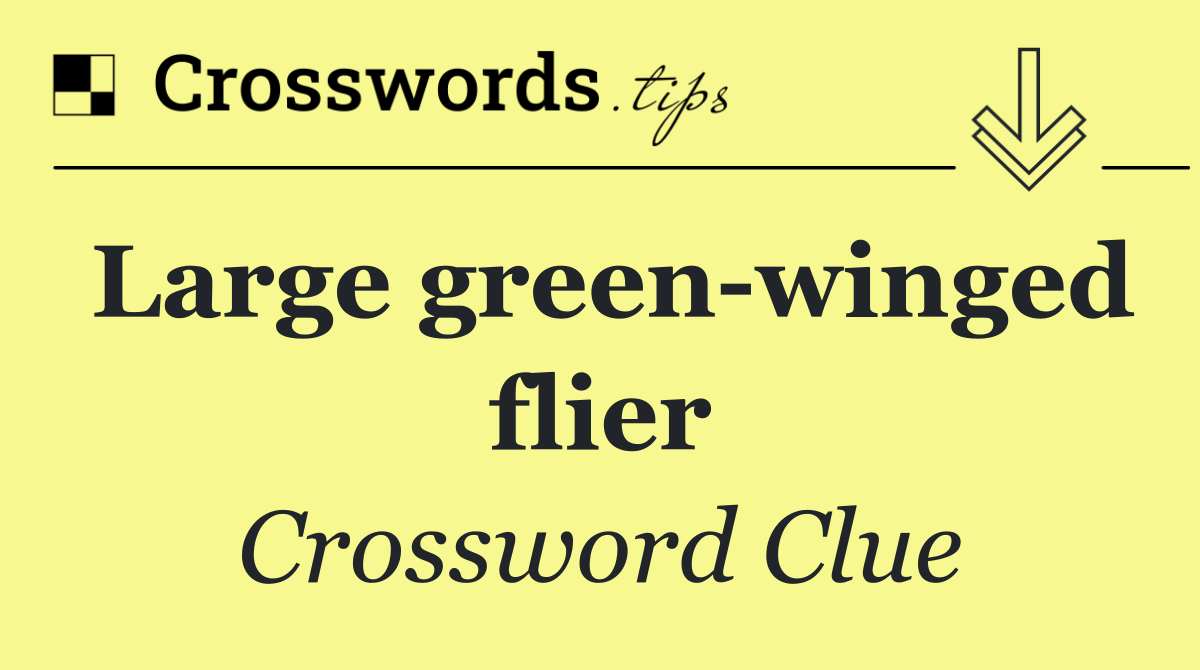 Large green winged flier