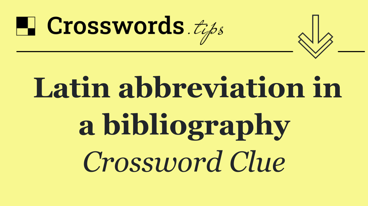 Latin abbreviation in a bibliography