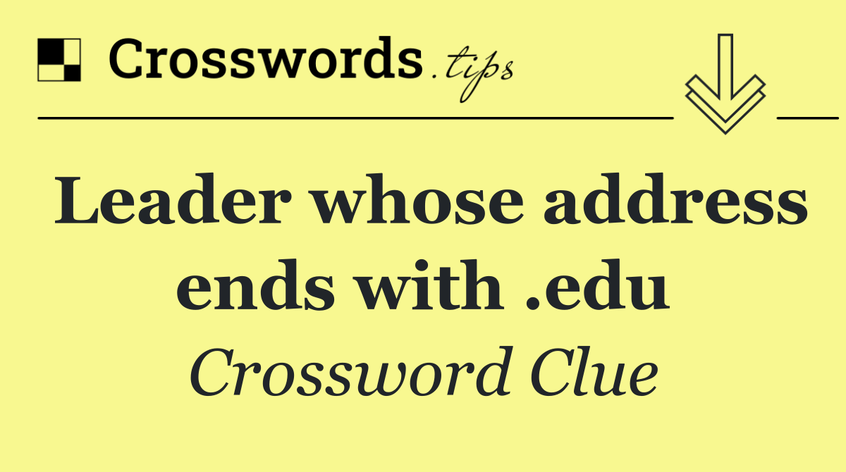 Leader whose address ends with .edu