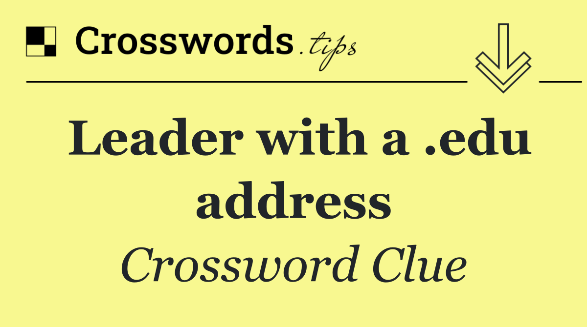 Leader with a .edu address