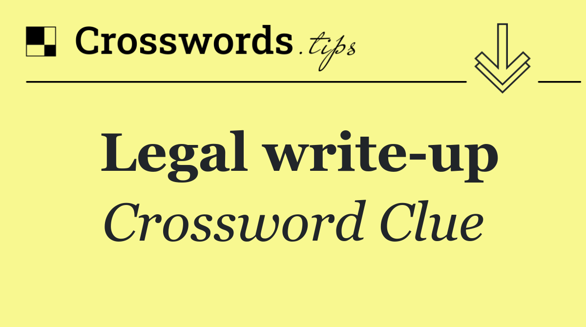 Legal write up