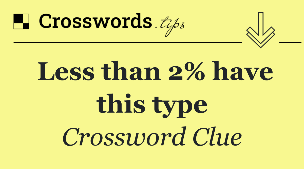 Less than 2% have this type