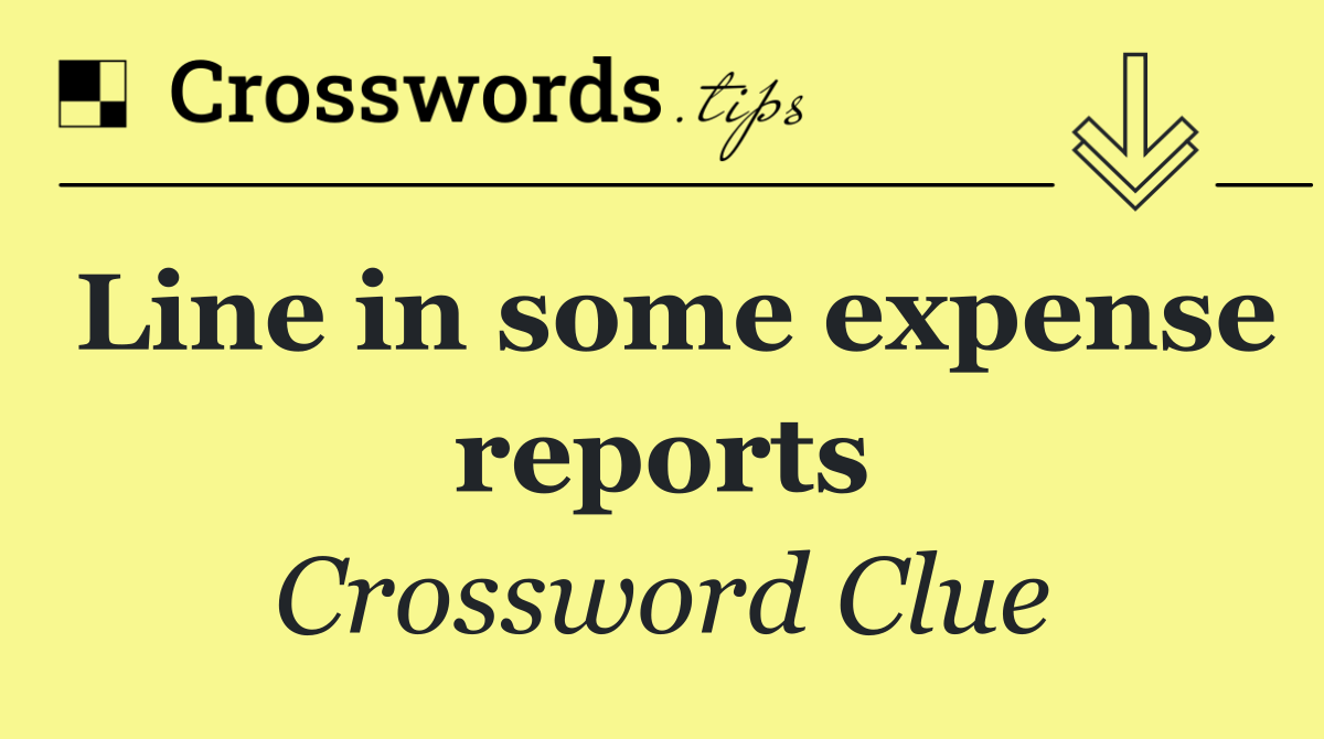 Line in some expense reports