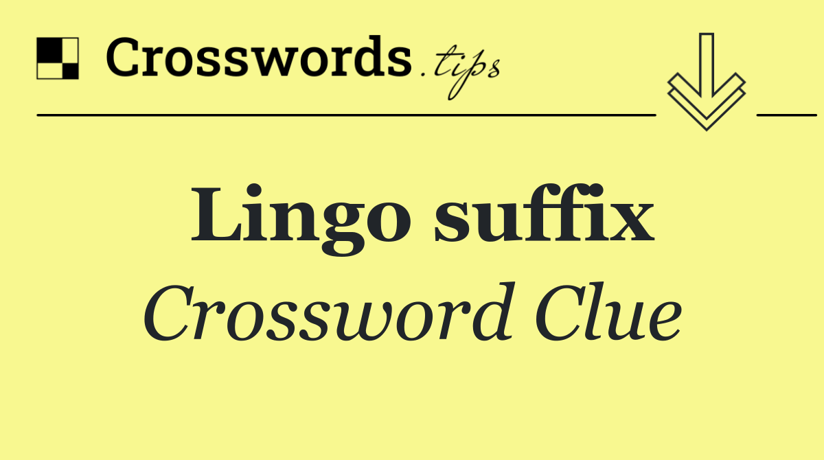 Lingo suffix
