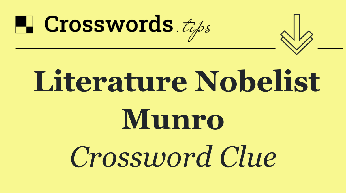 Literature Nobelist Munro