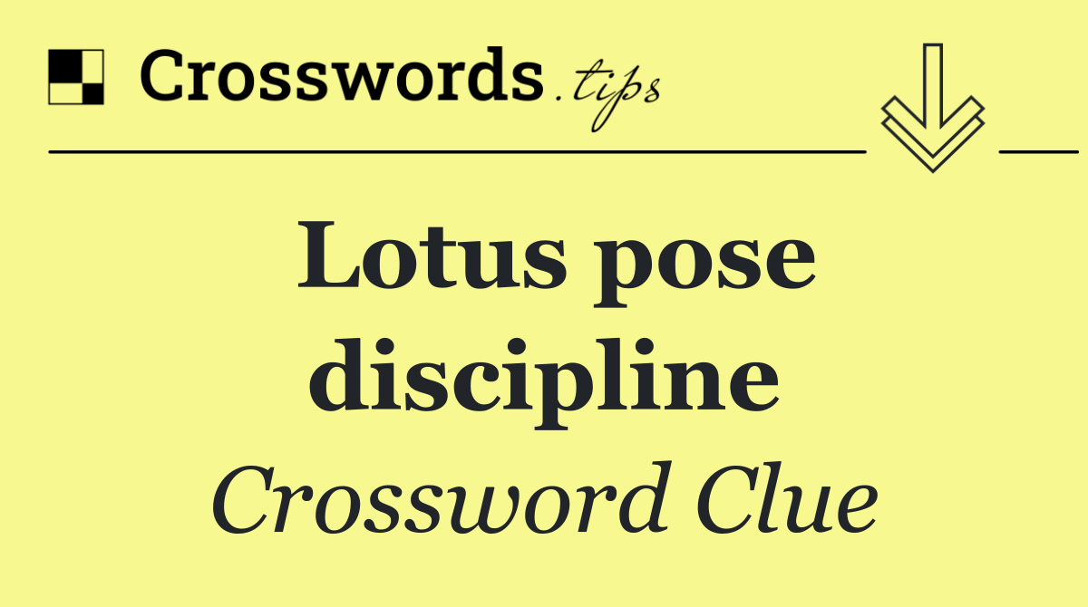 Lotus pose discipline