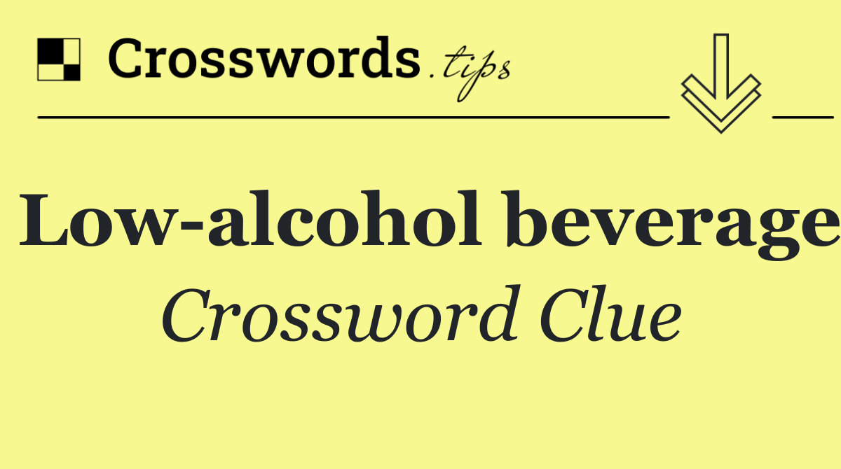 Low alcohol beverage