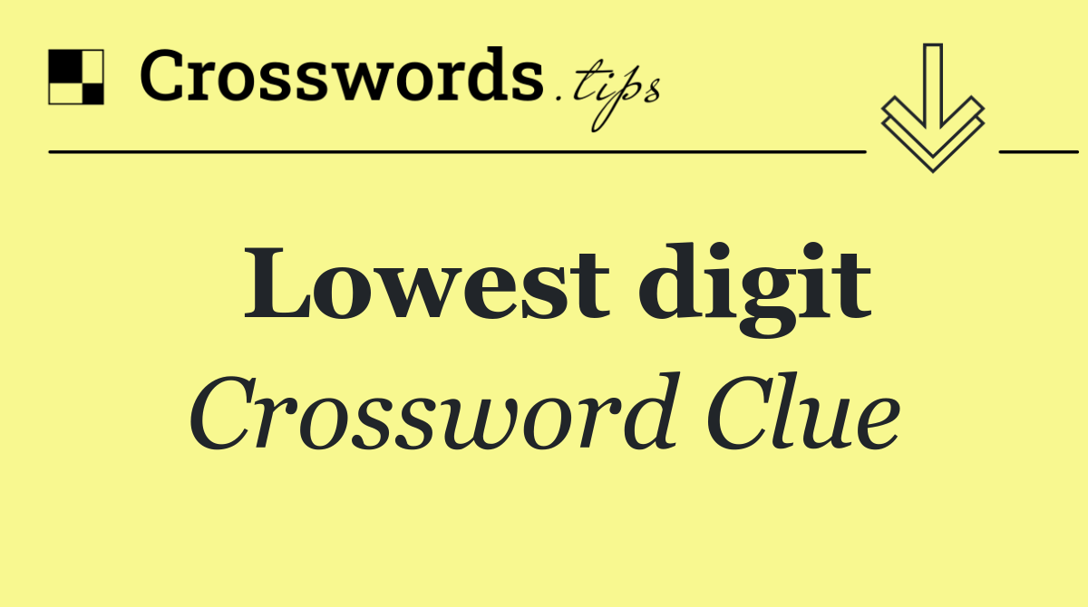 Lowest digit