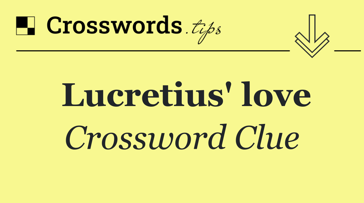Lucretius' love
