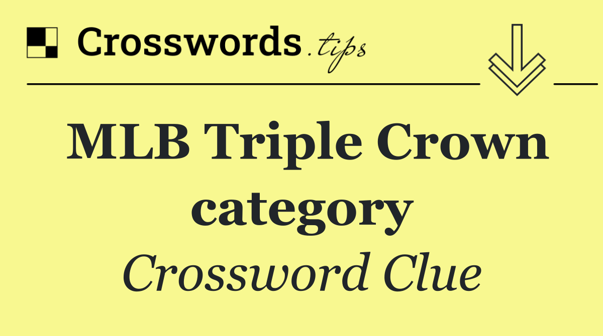 MLB Triple Crown category