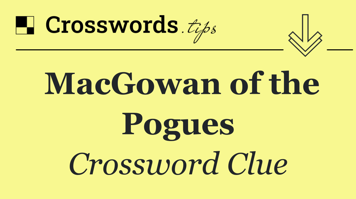 MacGowan of the Pogues