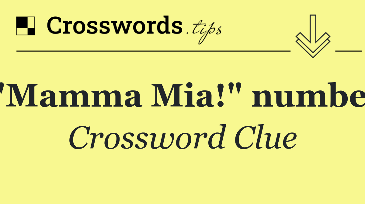 "Mamma Mia!" number