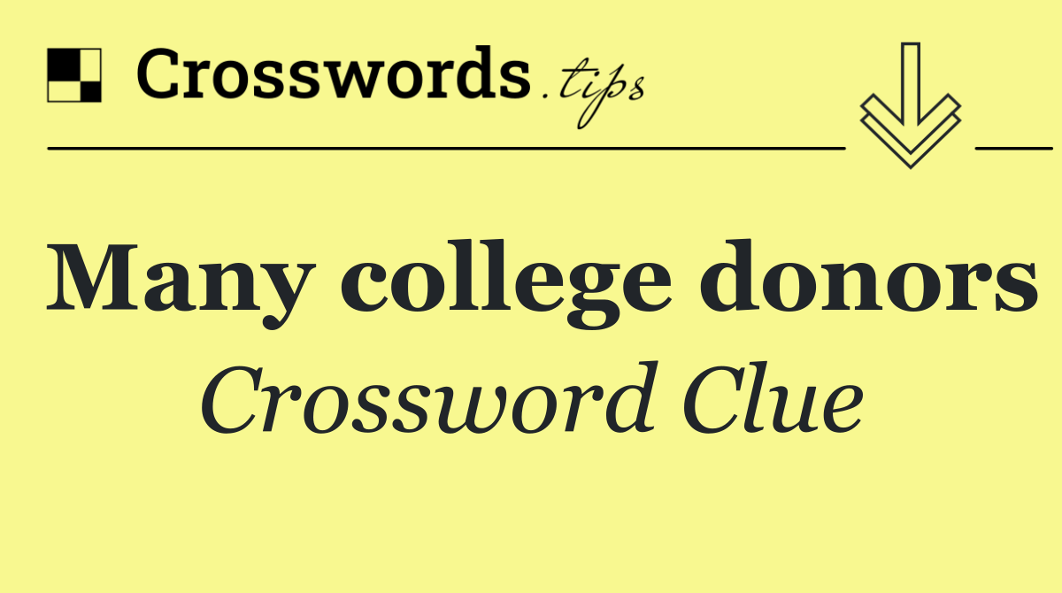 Many college donors