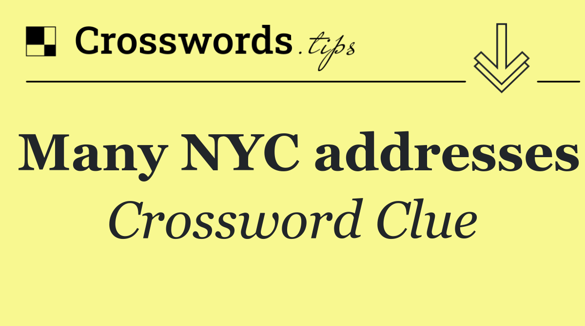 Many NYC addresses