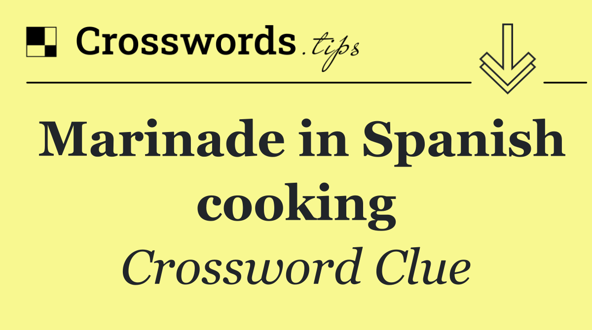 Marinade in Spanish cooking