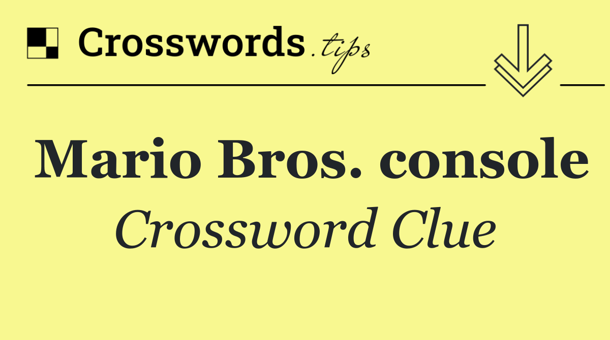 Mario Bros. console