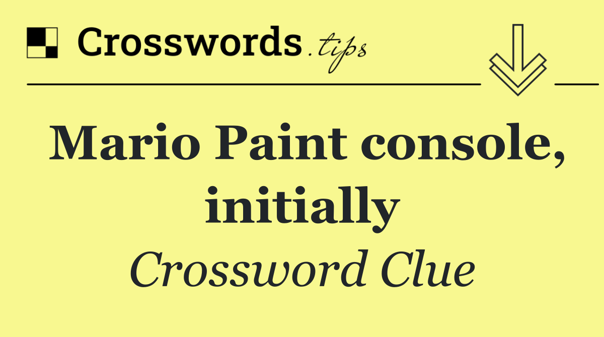 Mario Paint console, initially