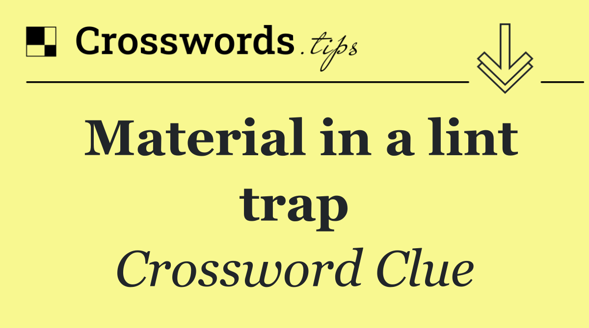 Material in a lint trap