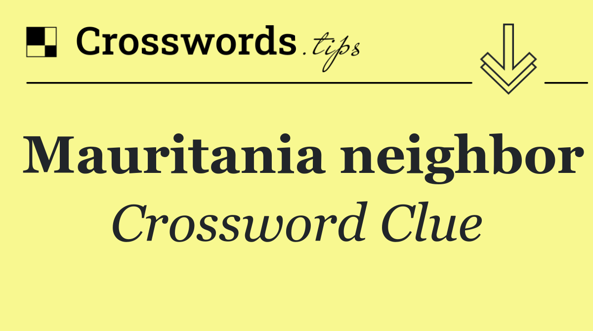 Mauritania neighbor