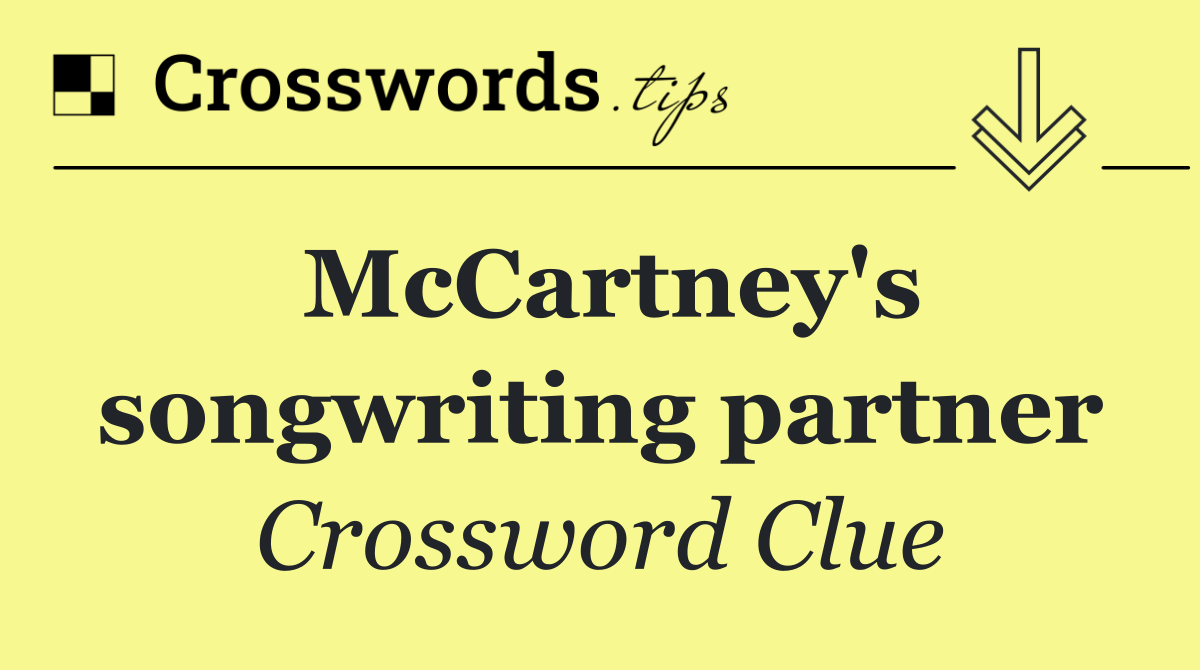 McCartney's songwriting partner