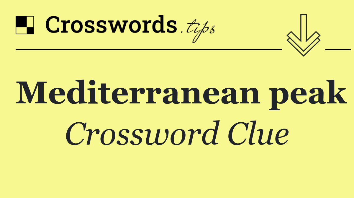 Mediterranean peak