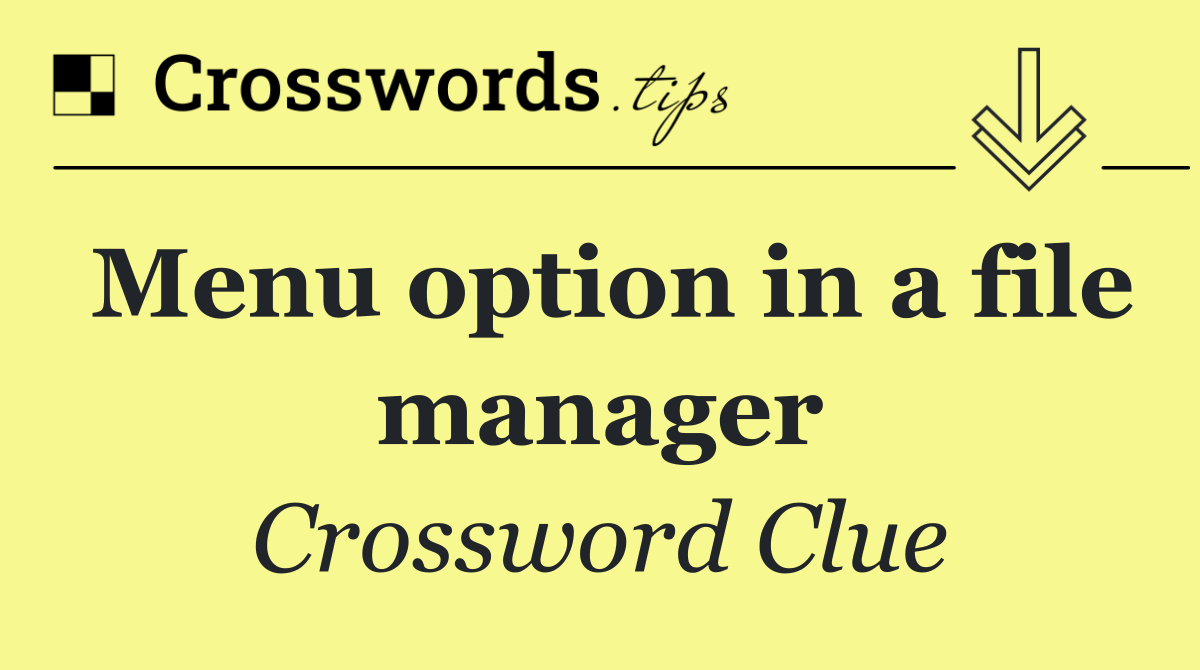 Menu option in a file manager
