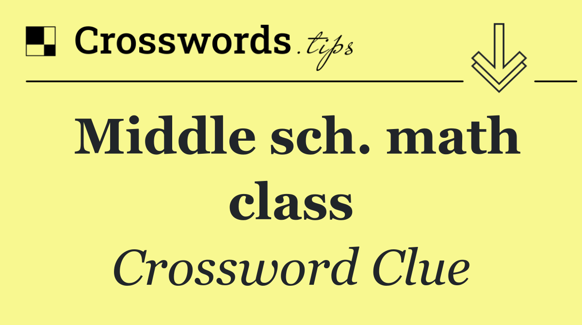 Middle sch. math class