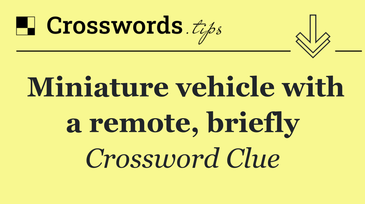 Miniature vehicle with a remote, briefly