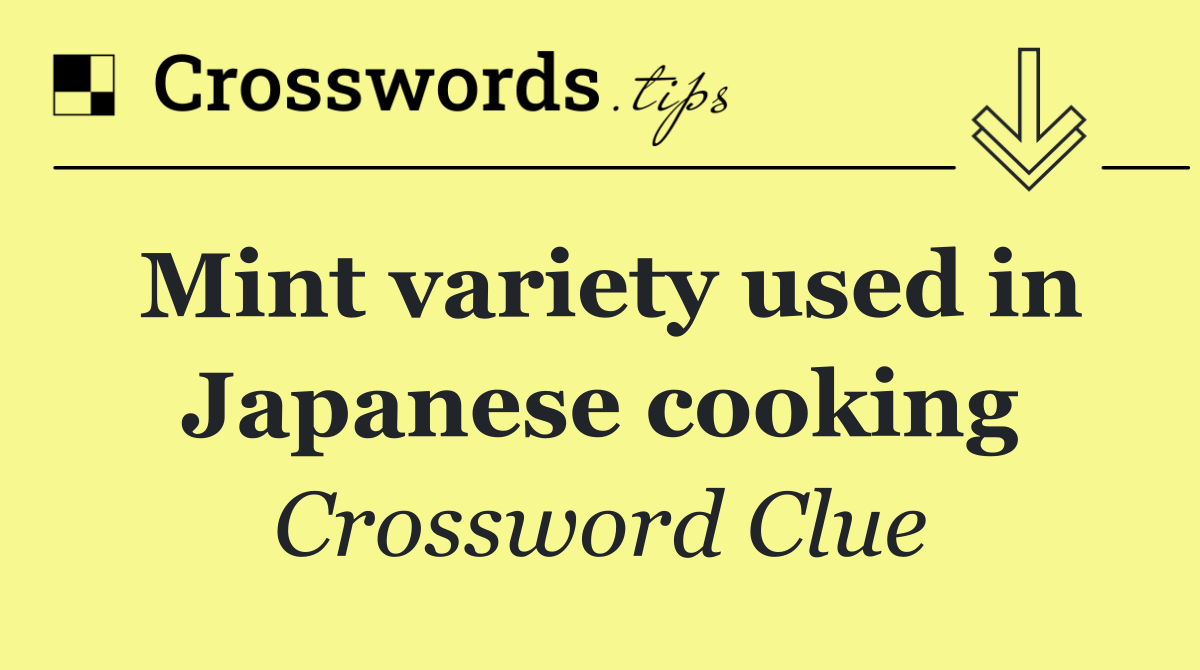 Mint variety used in Japanese cooking