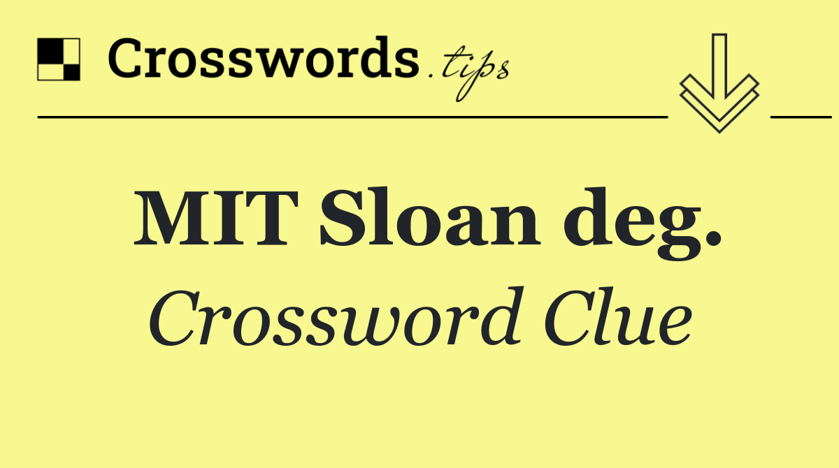 MIT Sloan deg.