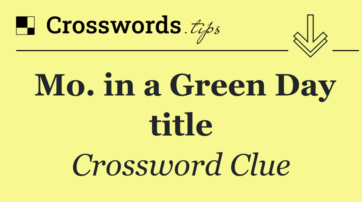 Mo. in a Green Day title