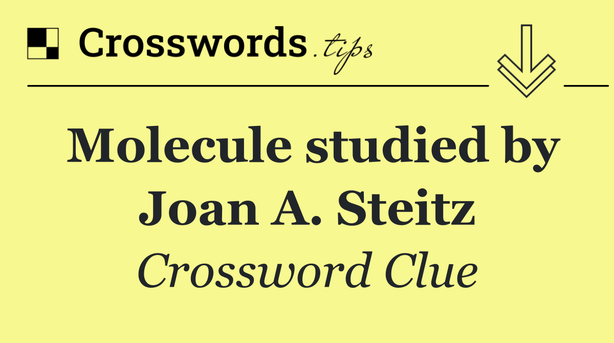 Molecule studied by Joan A. Steitz