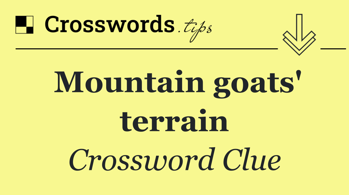 Mountain goats' terrain
