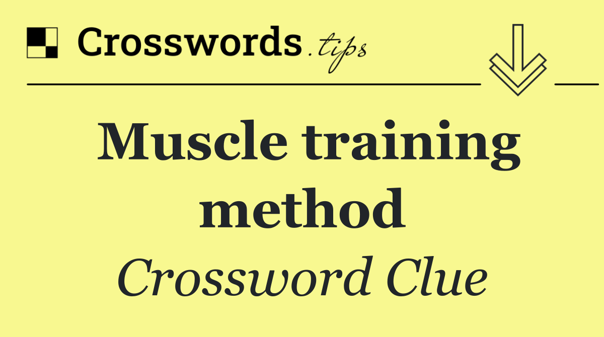 Muscle training method