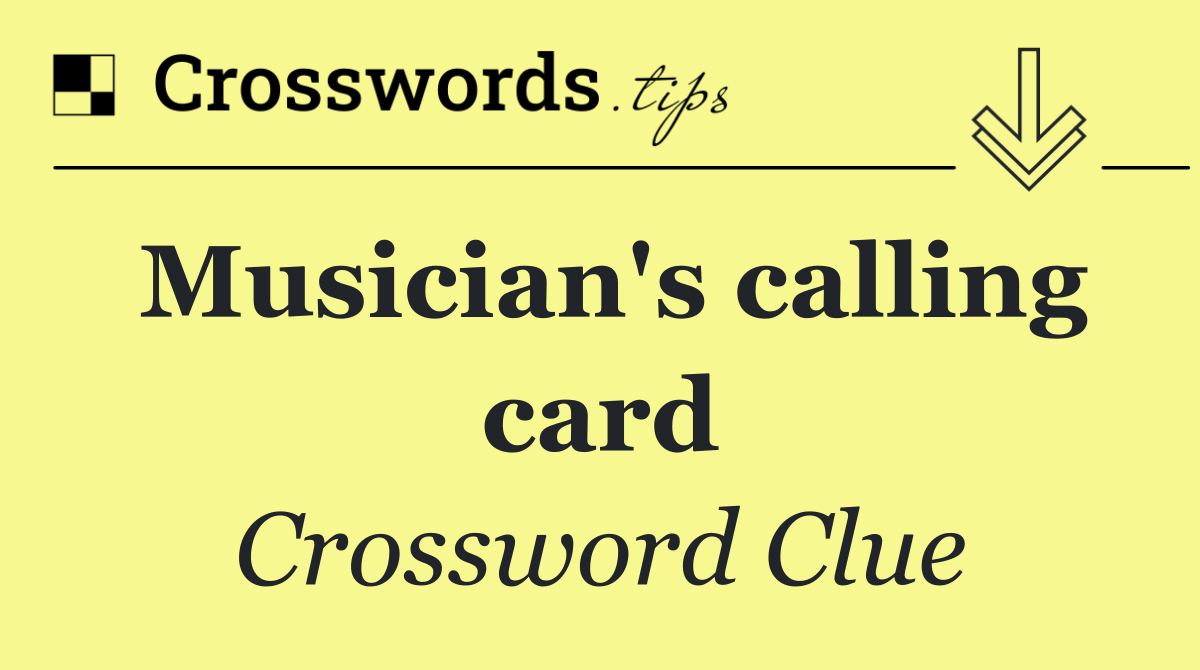 Musician's calling card