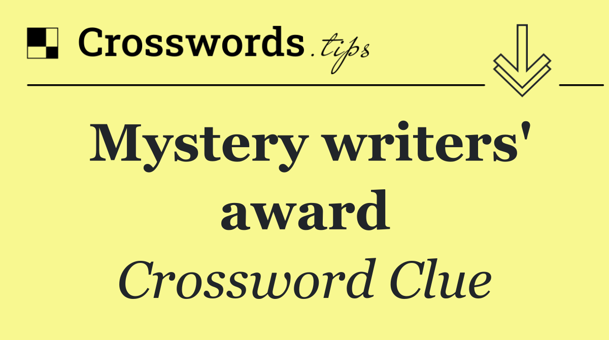 Mystery writers' award